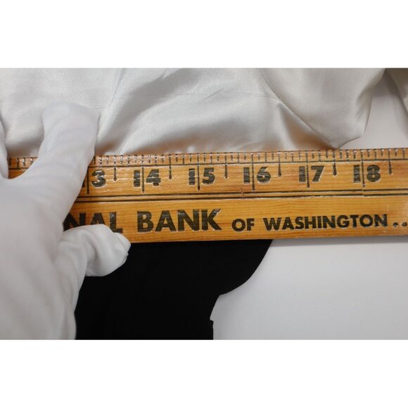 Dressbarn Womens Black White Satin Blouse Corset Ruffled Neck Whimsygoth Sz L - Picture 12 of 12